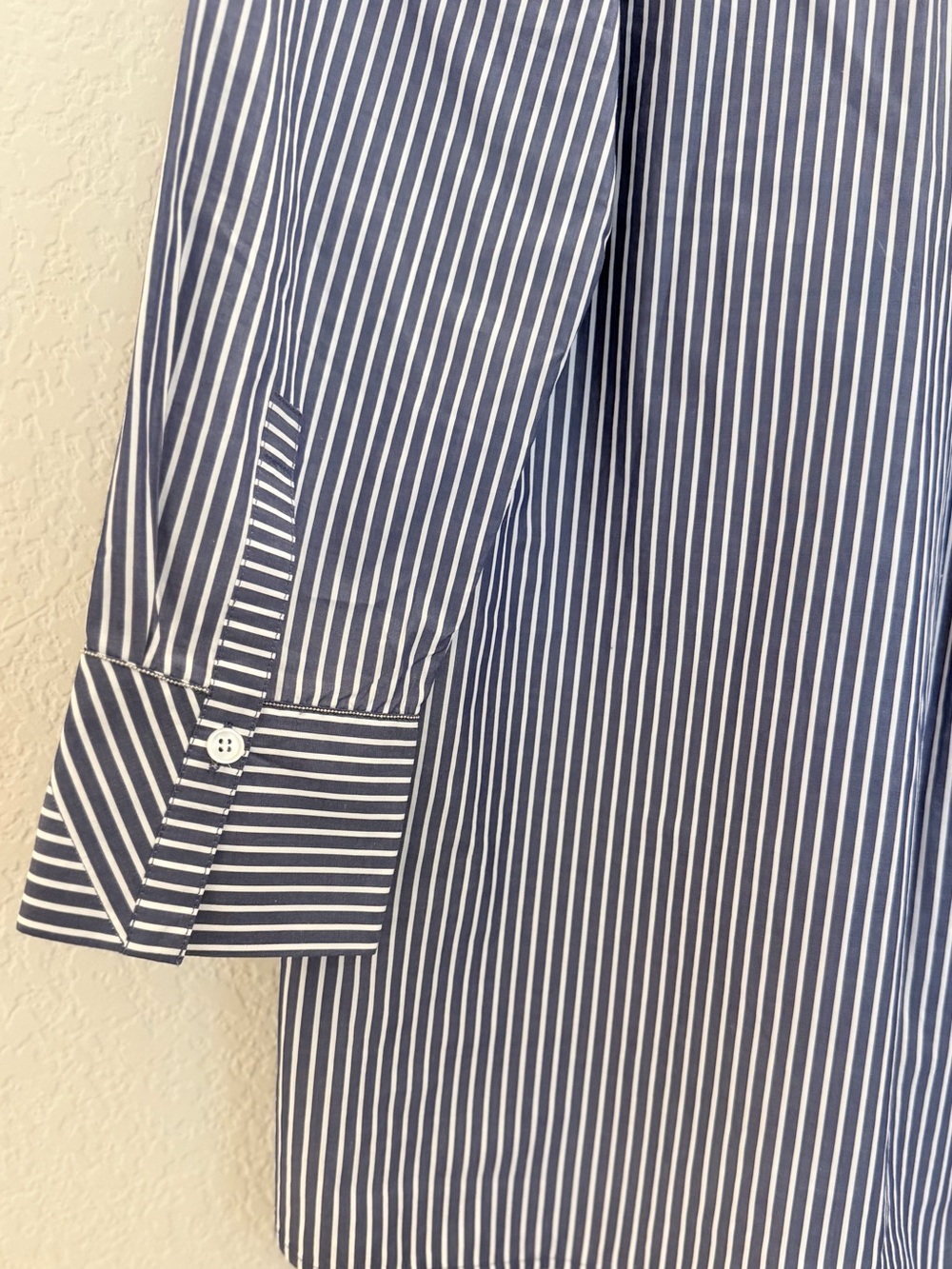 Lafayette 148 New York Striped Cotton Popover Shirt Size L - Picture 8 of 9